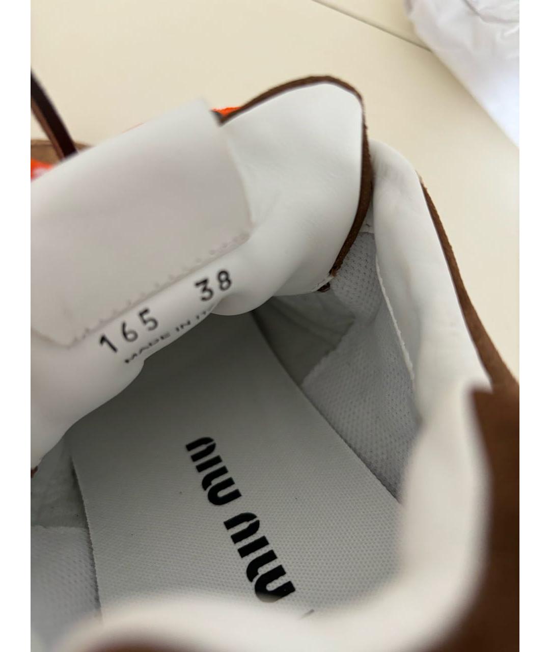 MIU MIU Коричневые замшевые кеды, фото 6