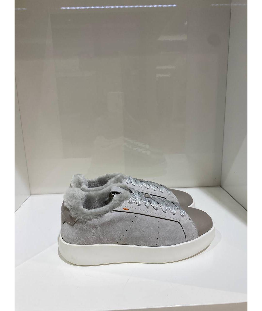 SANTONI Серые кеды, фото 4