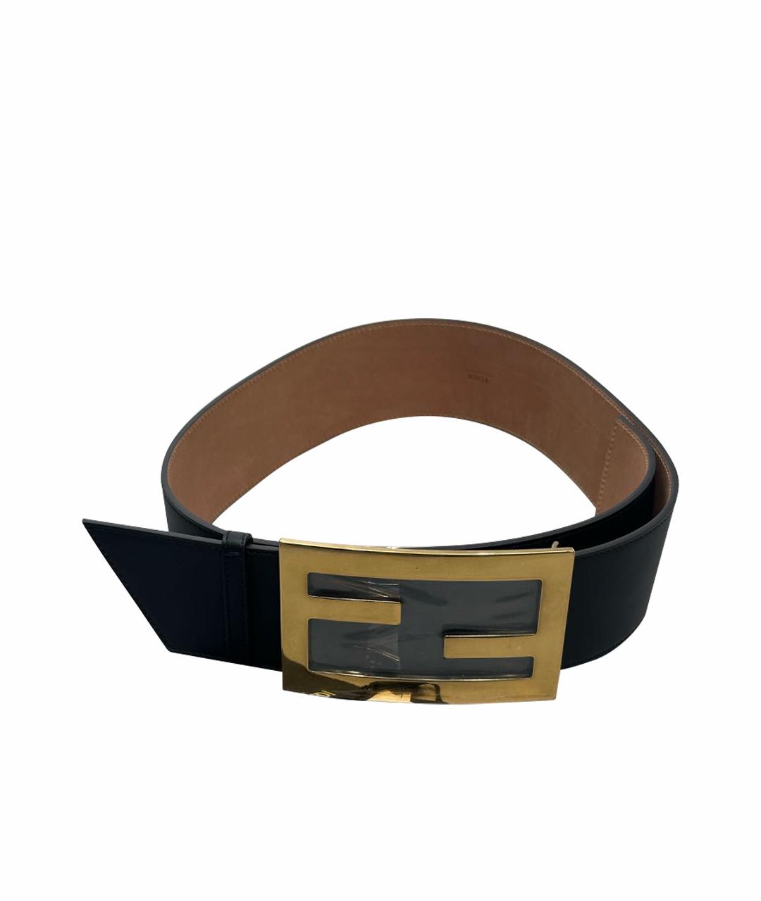 FENDI Черный кожаный ремень, фото 1