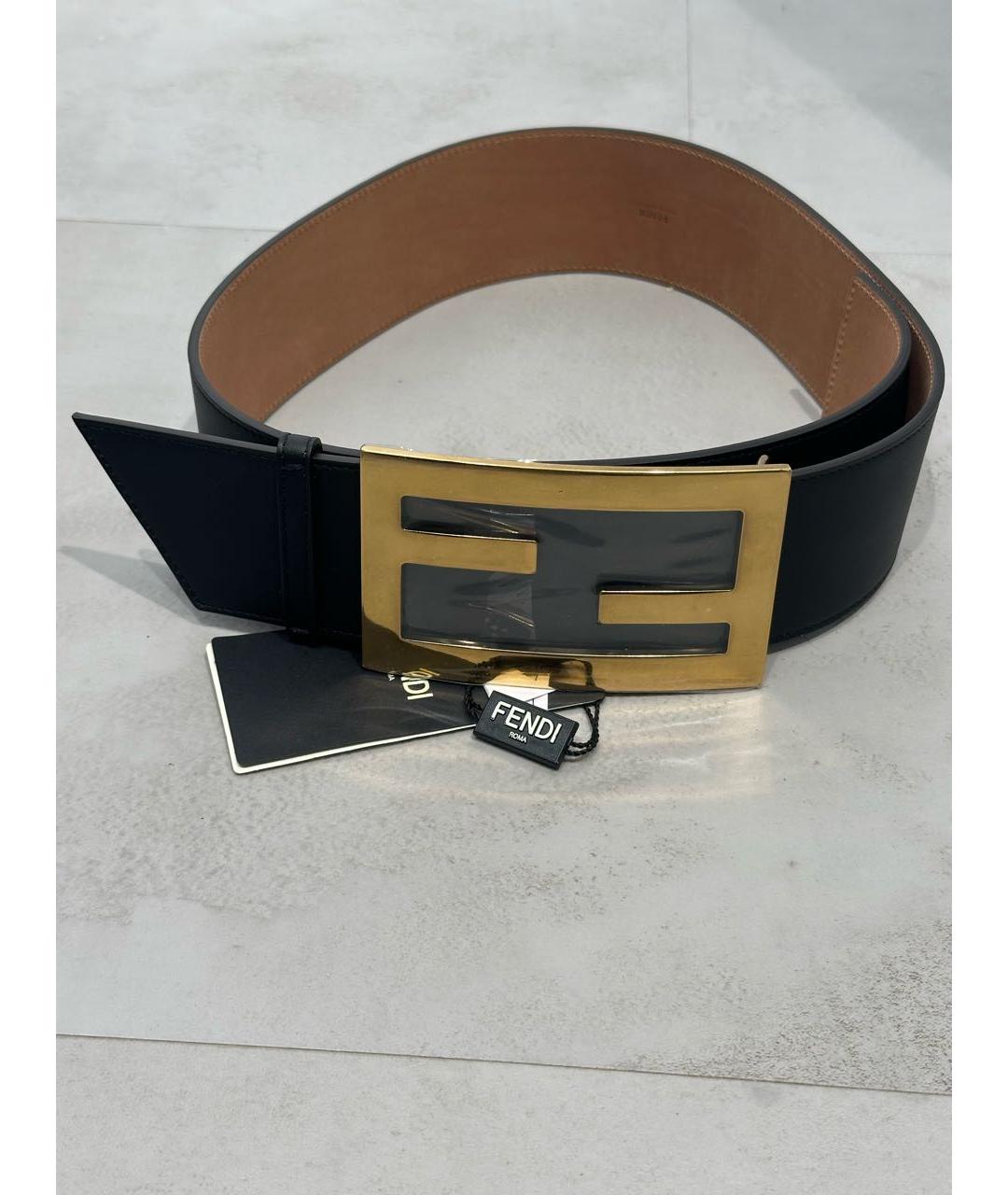 FENDI Черный кожаный ремень, фото 6