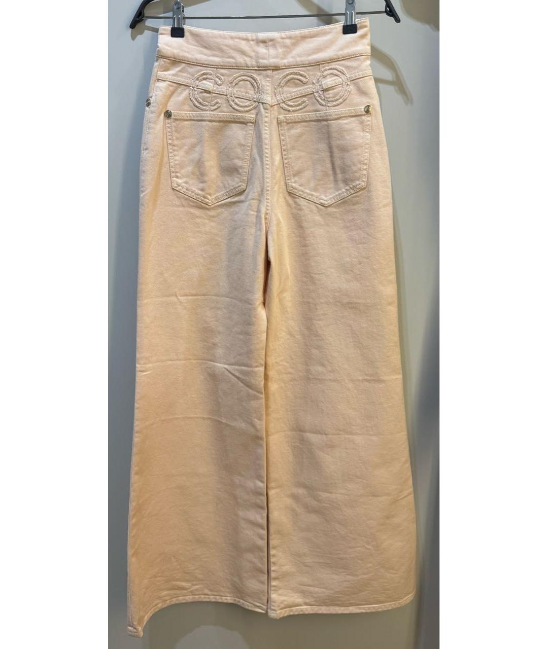 CHANEL Оранжевое хлопковые джинсы клеш, фото 2