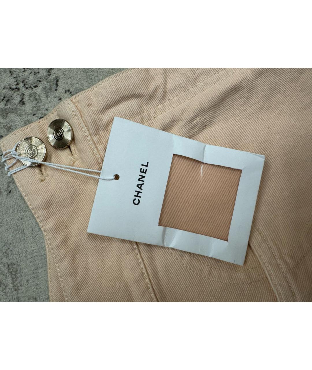 CHANEL Оранжевое хлопковые джинсы клеш, фото 8