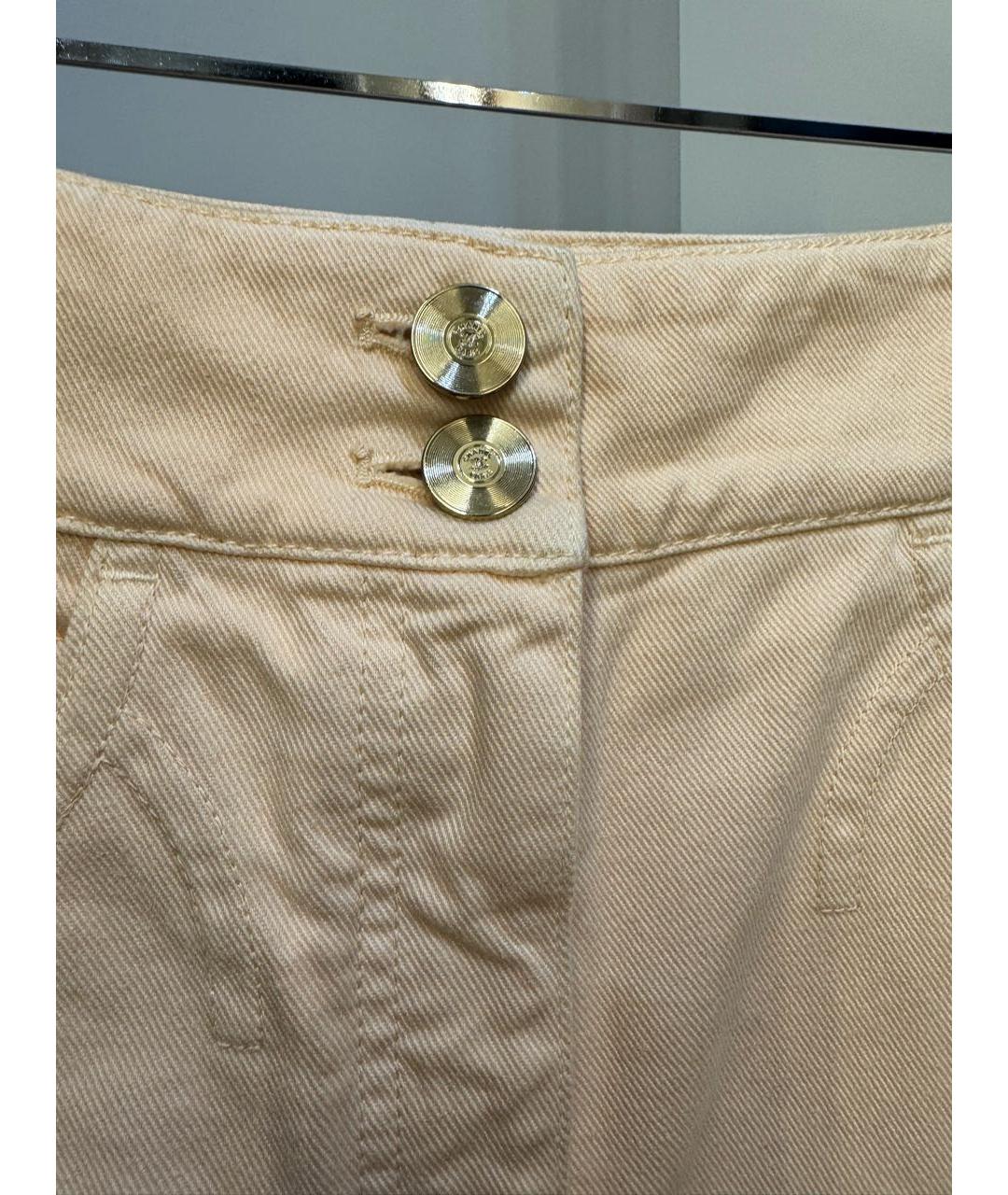 CHANEL Оранжевое хлопковые джинсы клеш, фото 4