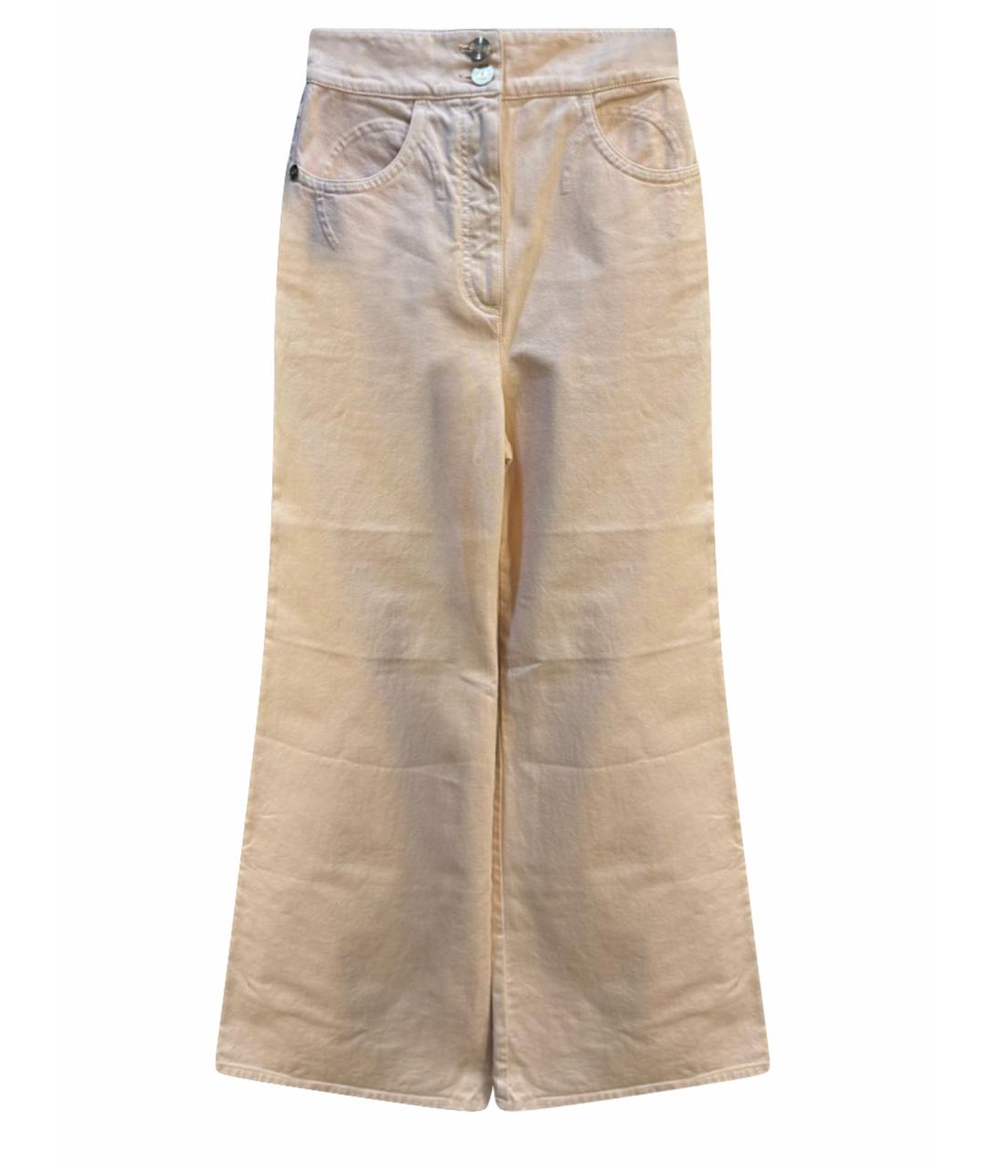 CHANEL Оранжевое хлопковые джинсы клеш, фото 1