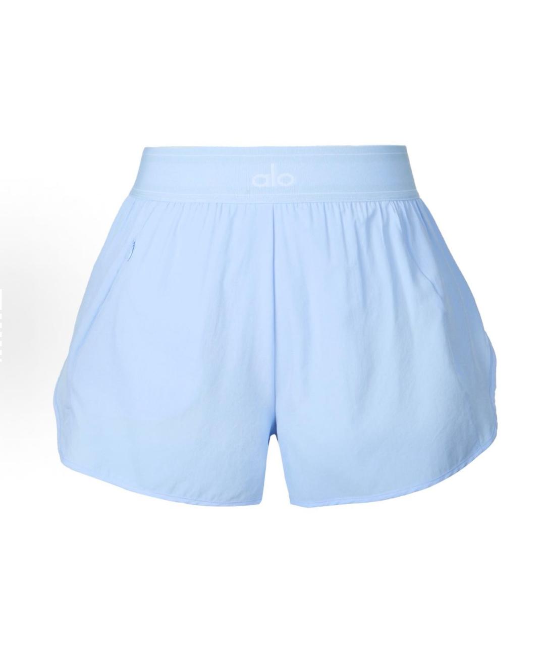 ALO YOGA Голубые полиэстеровые спортивные брюки и шорты, фото 9