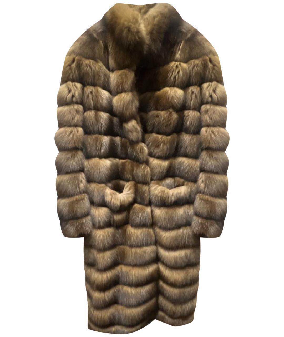 CHRISTIAN DIOR Коричневая меховая шуба, фото 1