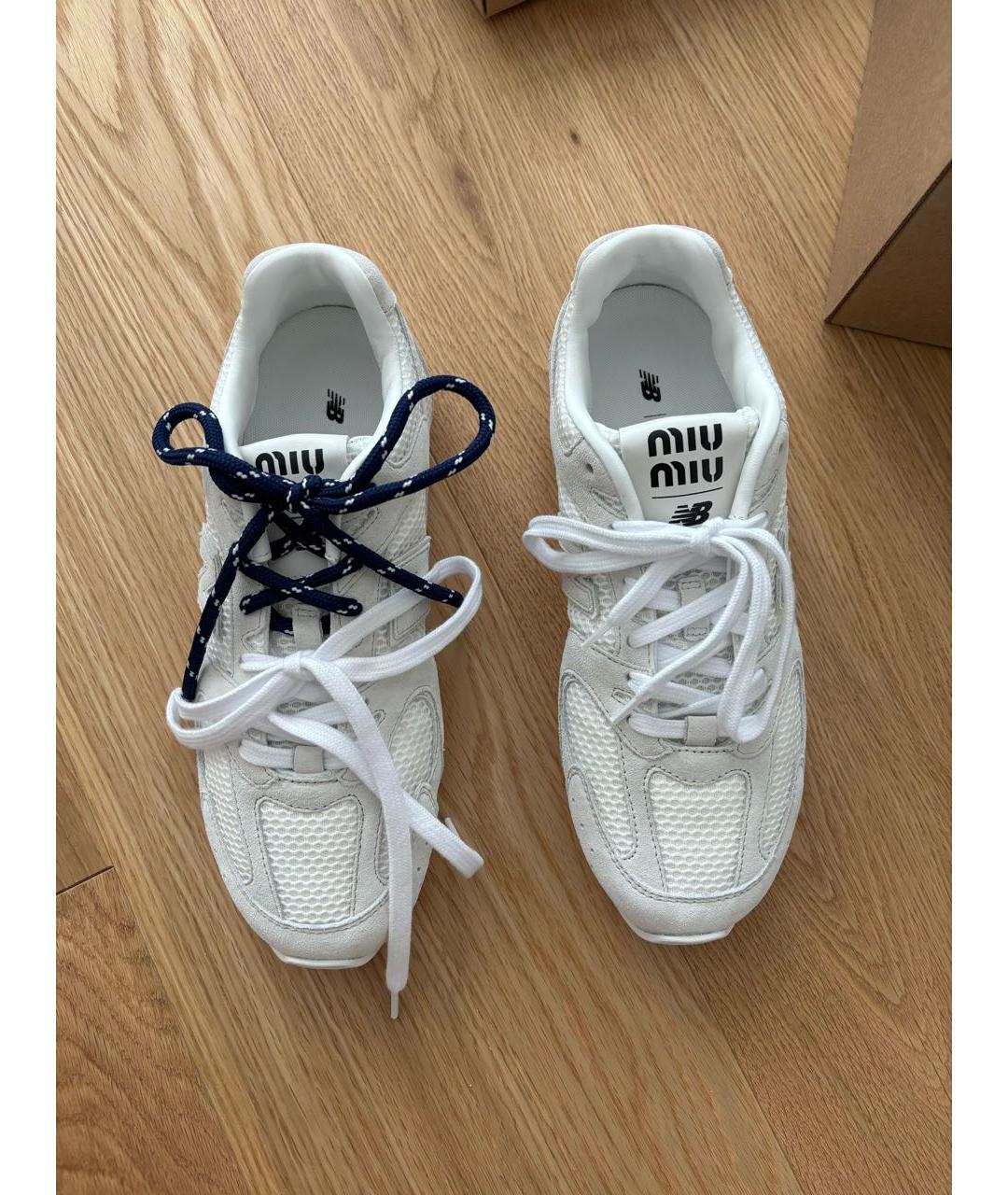 MIU MIU Белые замшевые кеды, фото 2