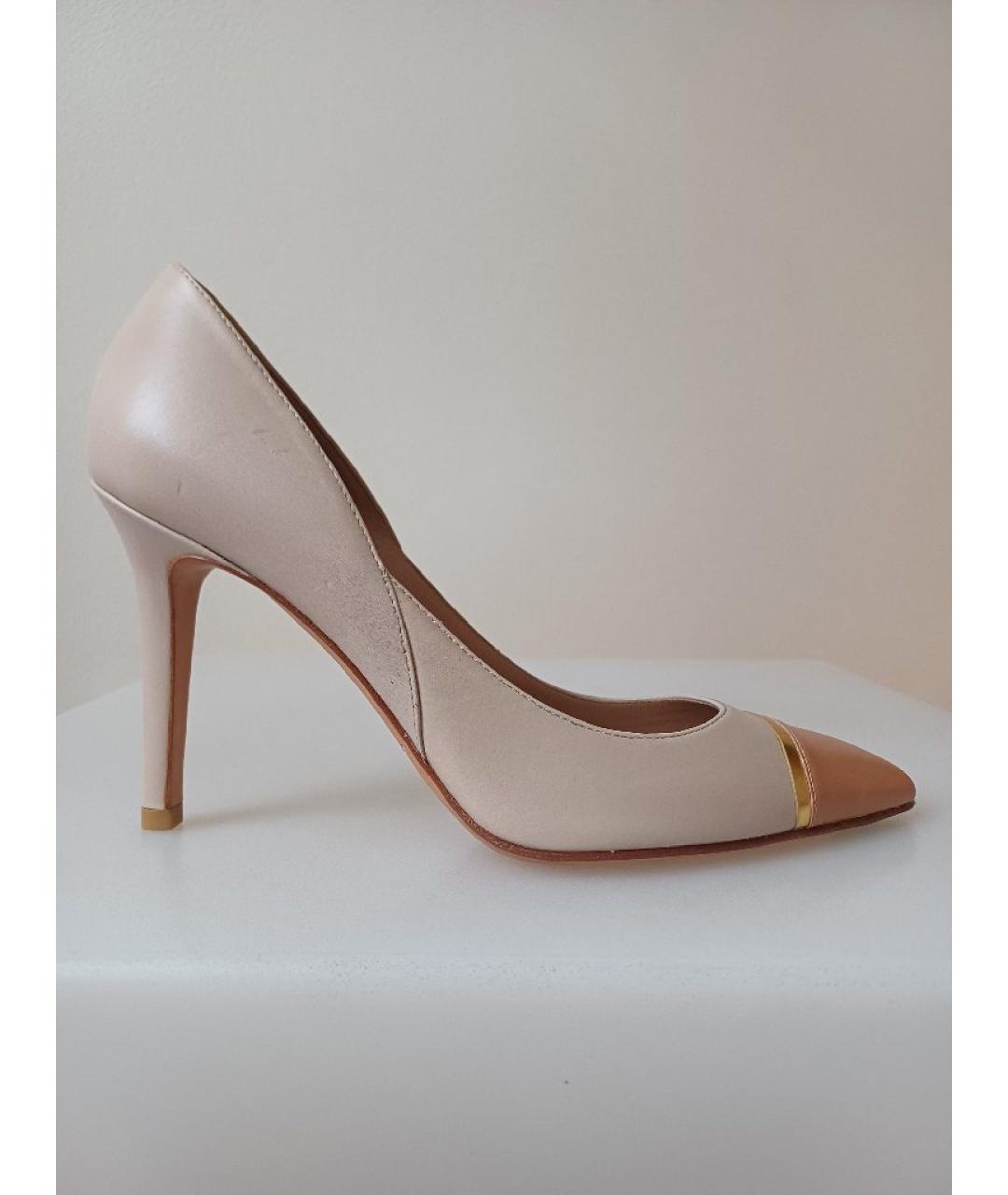 SERGIO ROSSI Бежевые кожаные туфли, фото 10