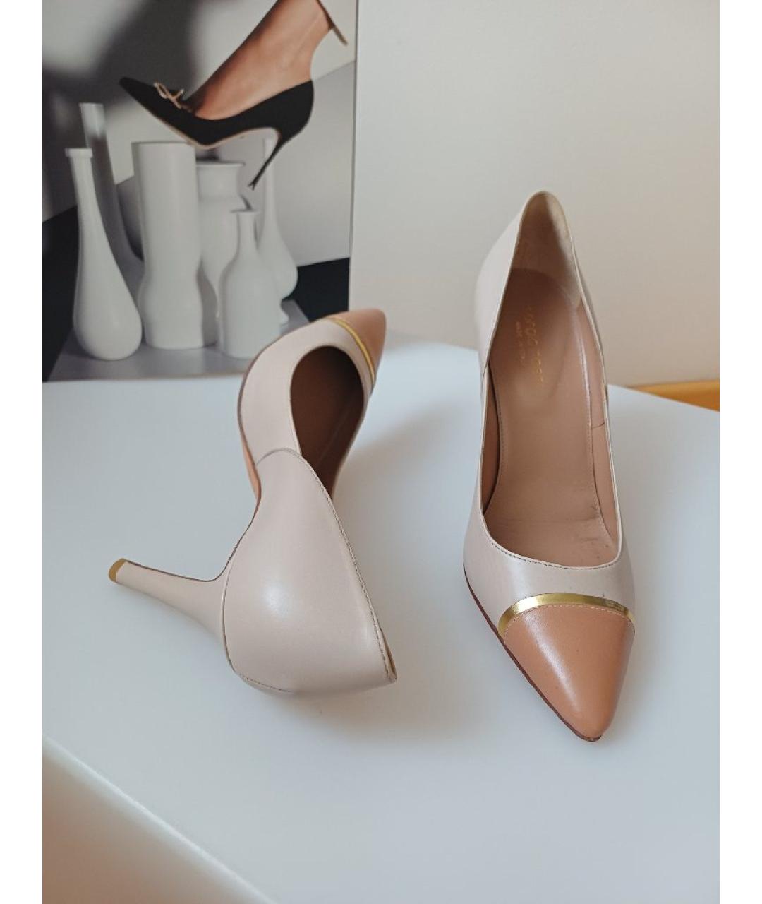 SERGIO ROSSI Бежевые кожаные туфли, фото 5