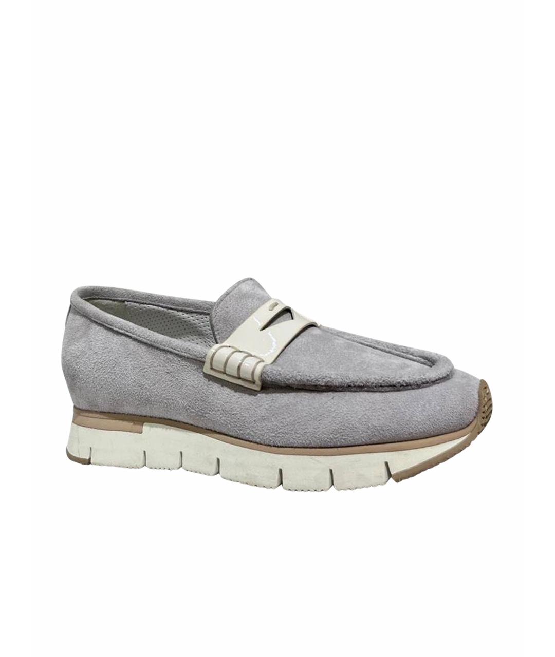 SANTONI Серые лоферы, фото 1