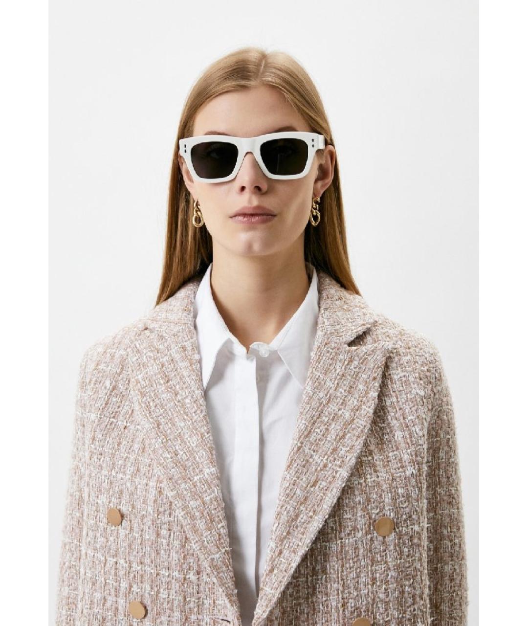 ISABEL MARANT Белые пластиковые солнцезащитные очки, фото 3