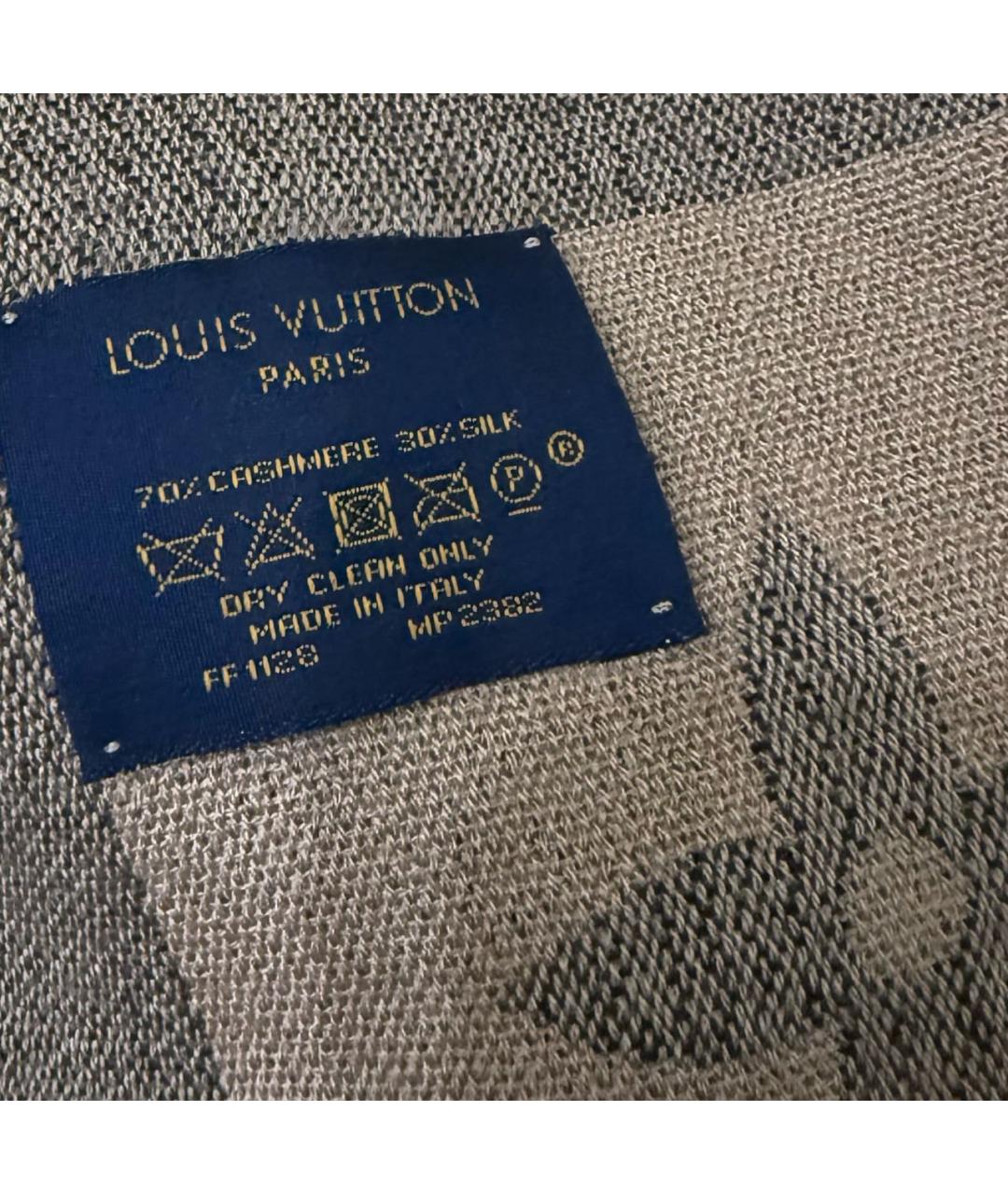 LOUIS VUITTON Бежевый кашемировый платок, фото 8