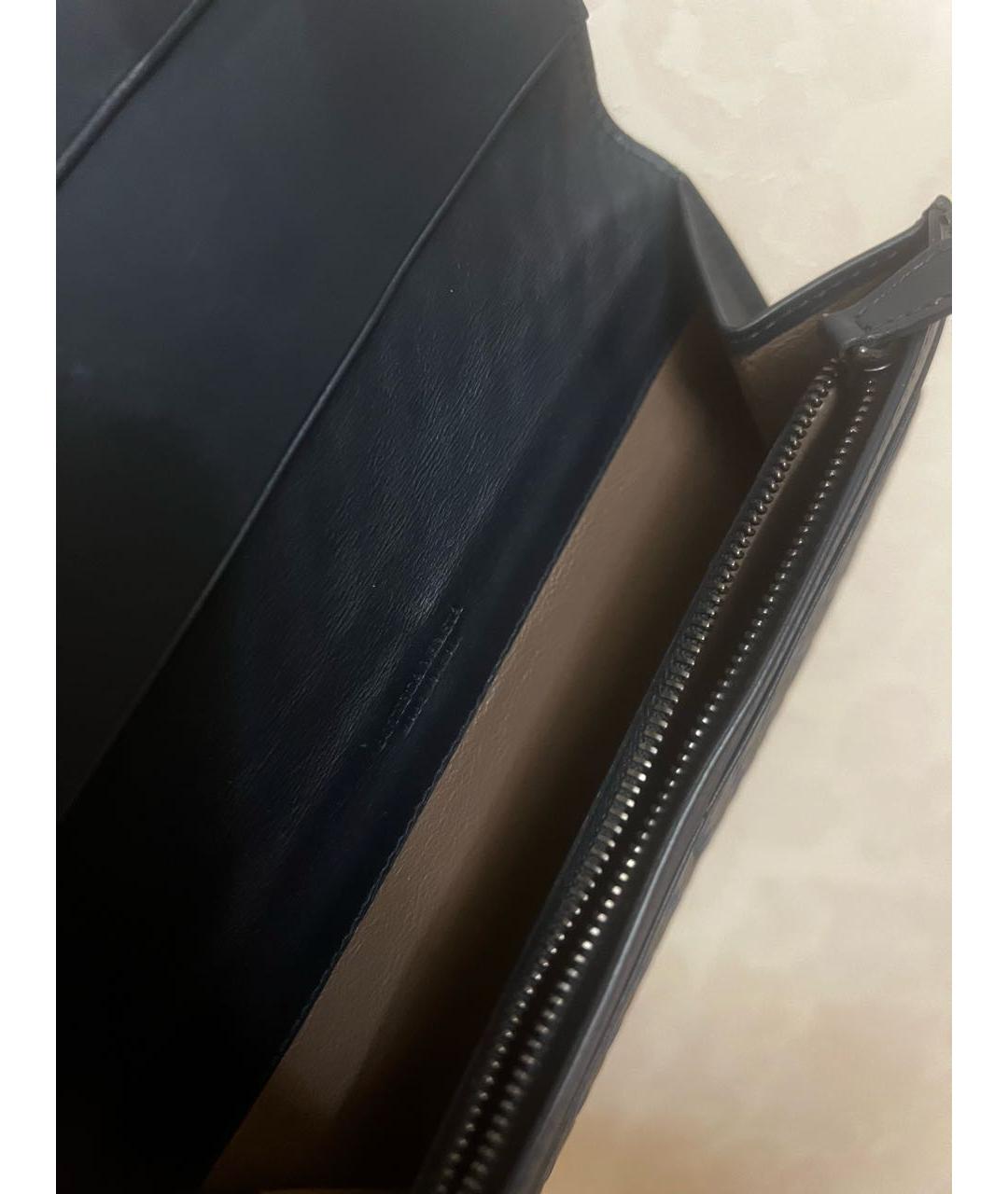 BOTTEGA VENETA Темно-синий кожаный кошелек, фото 3