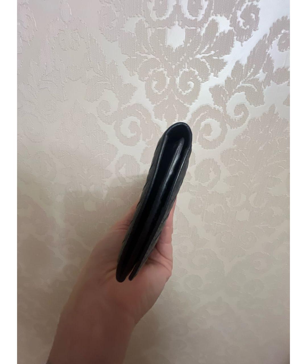 BOTTEGA VENETA Темно-синий кожаный кошелек, фото 7