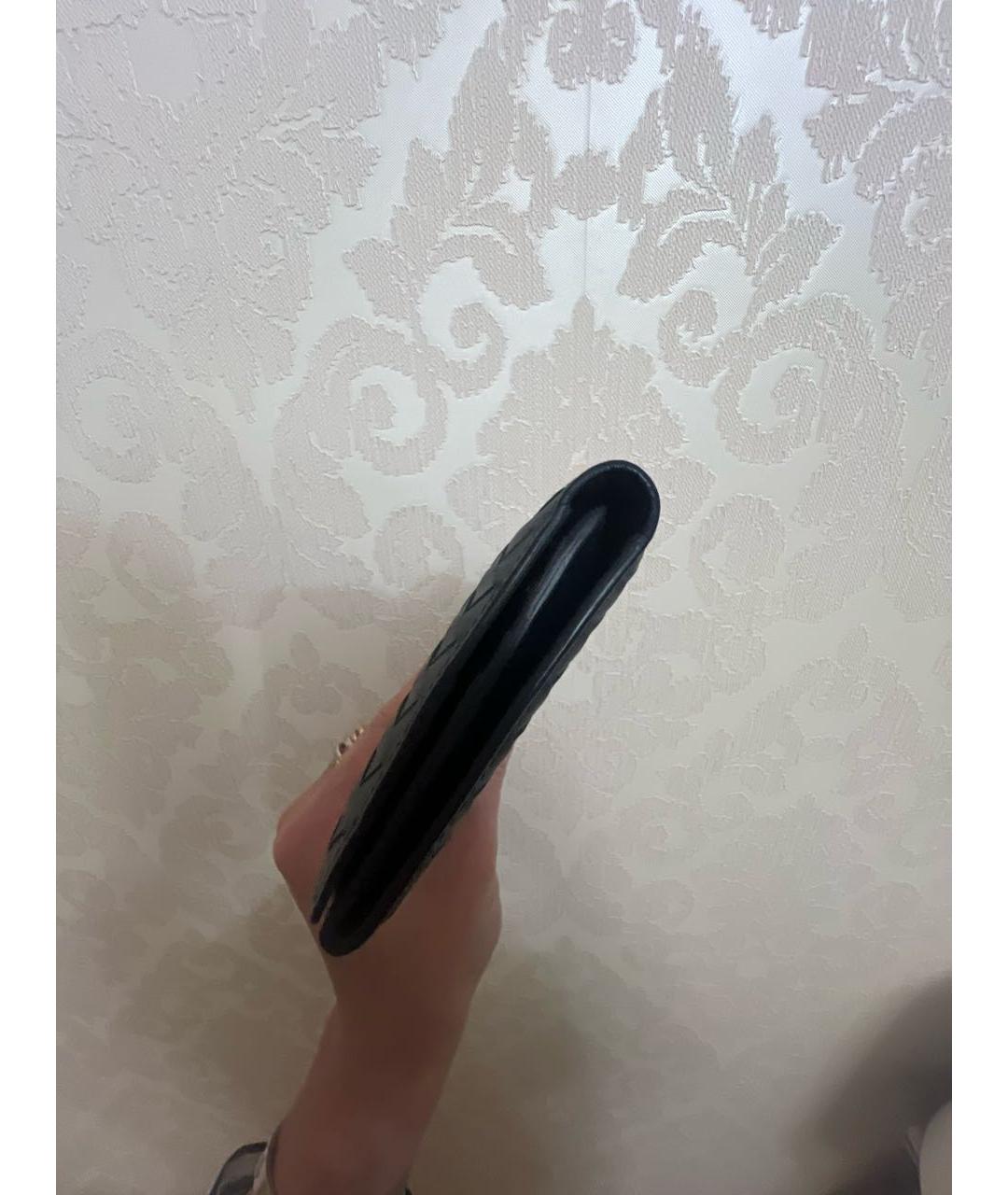 BOTTEGA VENETA Темно-синий кожаный кошелек, фото 6