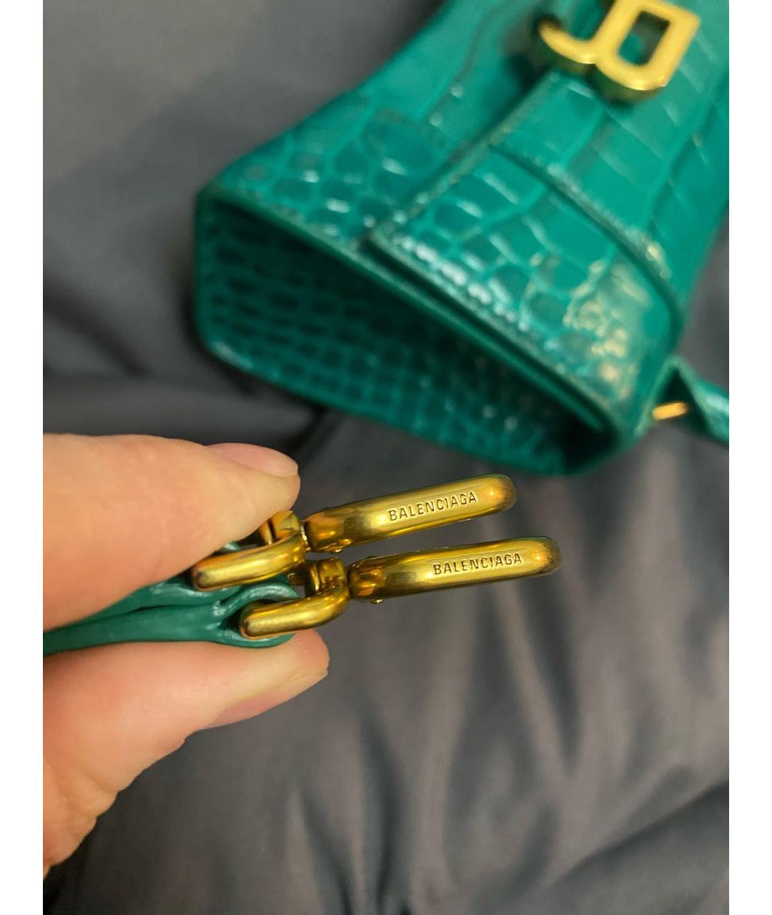 BALENCIAGA Зеленая кожаная сумка через плечо, фото 5