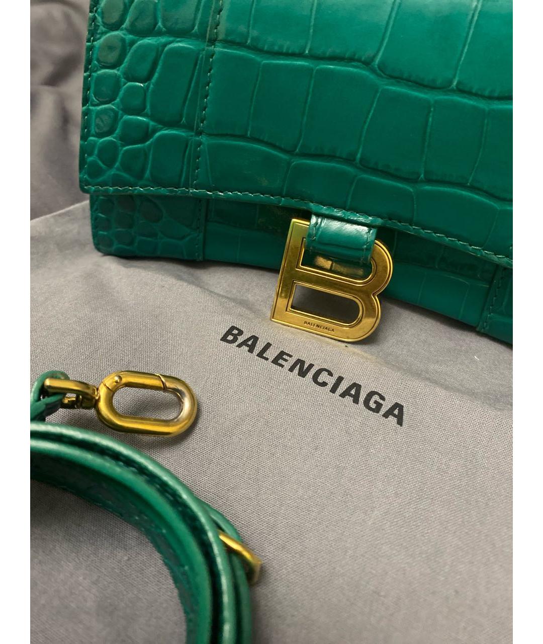 BALENCIAGA Зеленая кожаная сумка через плечо, фото 6