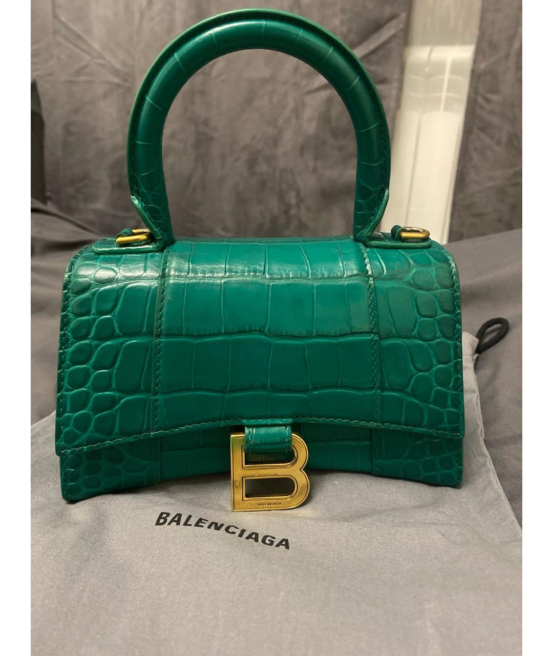 BALENCIAGA Зеленая кожаная сумка через плечо, фото 9