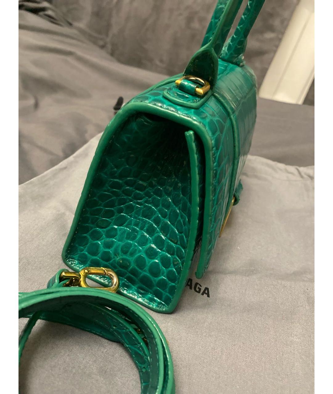 BALENCIAGA Зеленая кожаная сумка через плечо, фото 2