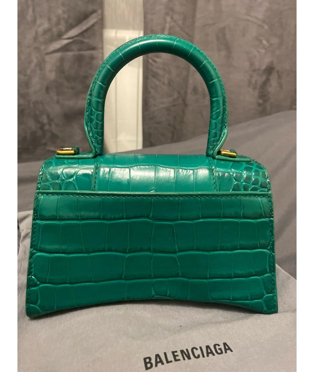 BALENCIAGA Зеленая кожаная сумка через плечо, фото 3