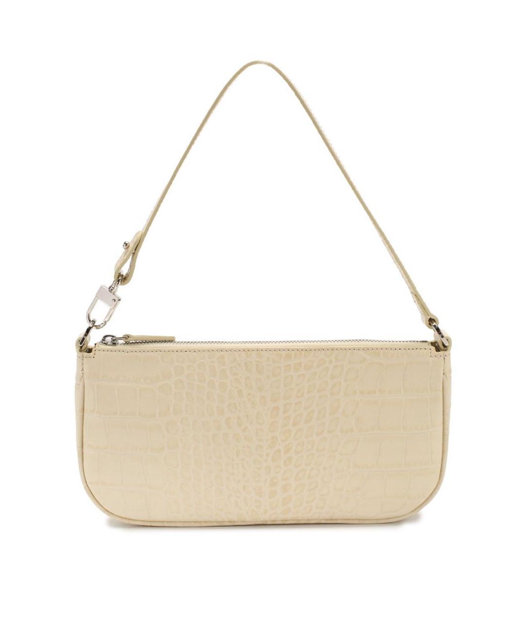 BY FAR Бежевая кожаная сумка через плечо, фото 9