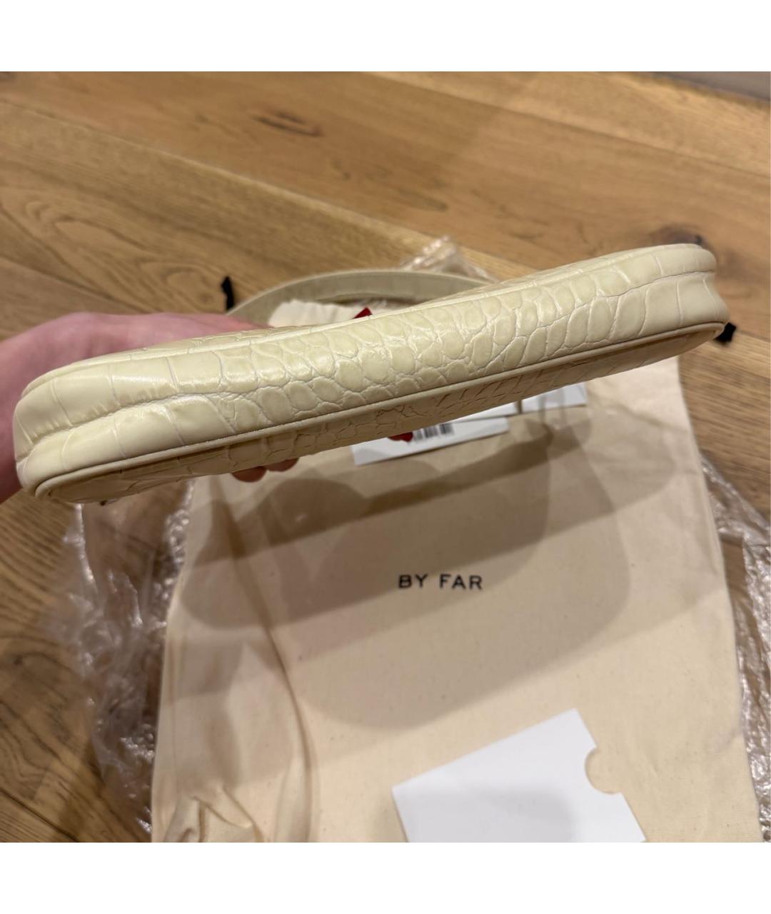 BY FAR Бежевая кожаная сумка через плечо, фото 5