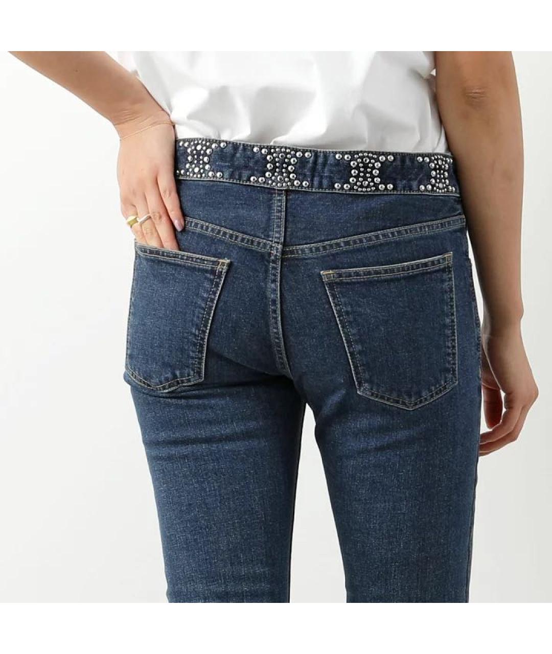 CELINE Темно-синие хлопковые джинсы слим, фото 8