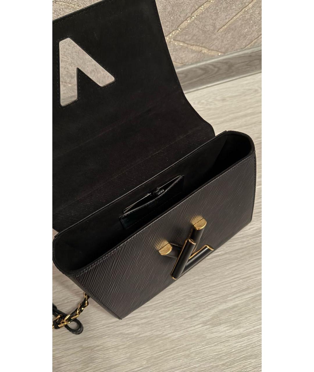 LOUIS VUITTON Черная кожаная сумка через плечо, фото 4