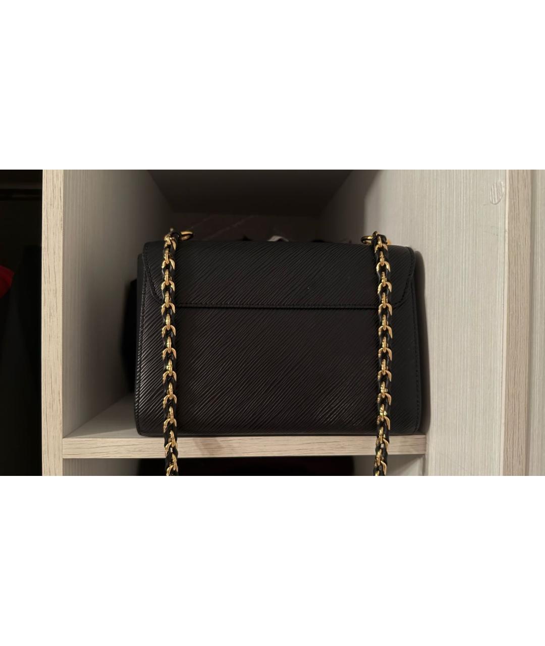 LOUIS VUITTON Черная кожаная сумка через плечо, фото 3