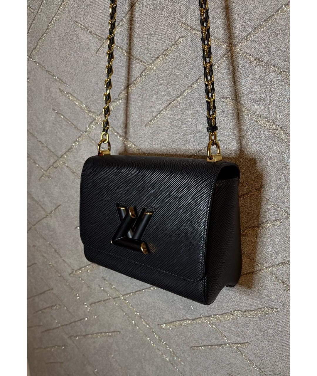 LOUIS VUITTON Черная кожаная сумка через плечо, фото 2