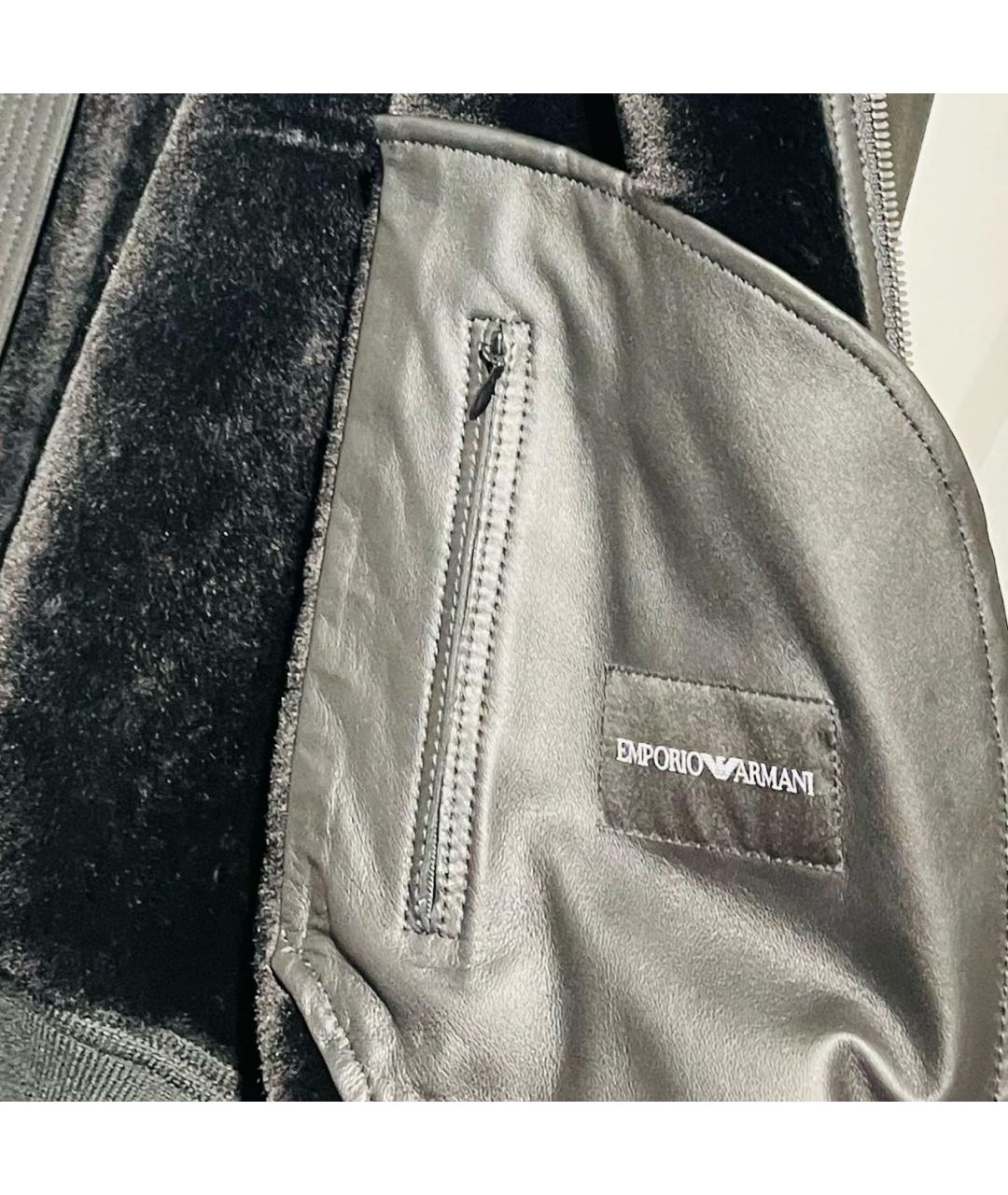 EMPORIO ARMANI Черная меховая дубленка/шуба, фото 3