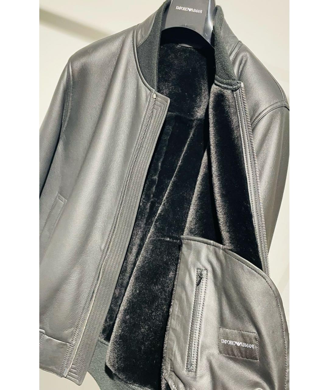 EMPORIO ARMANI Черная меховая дубленка/шуба, фото 4