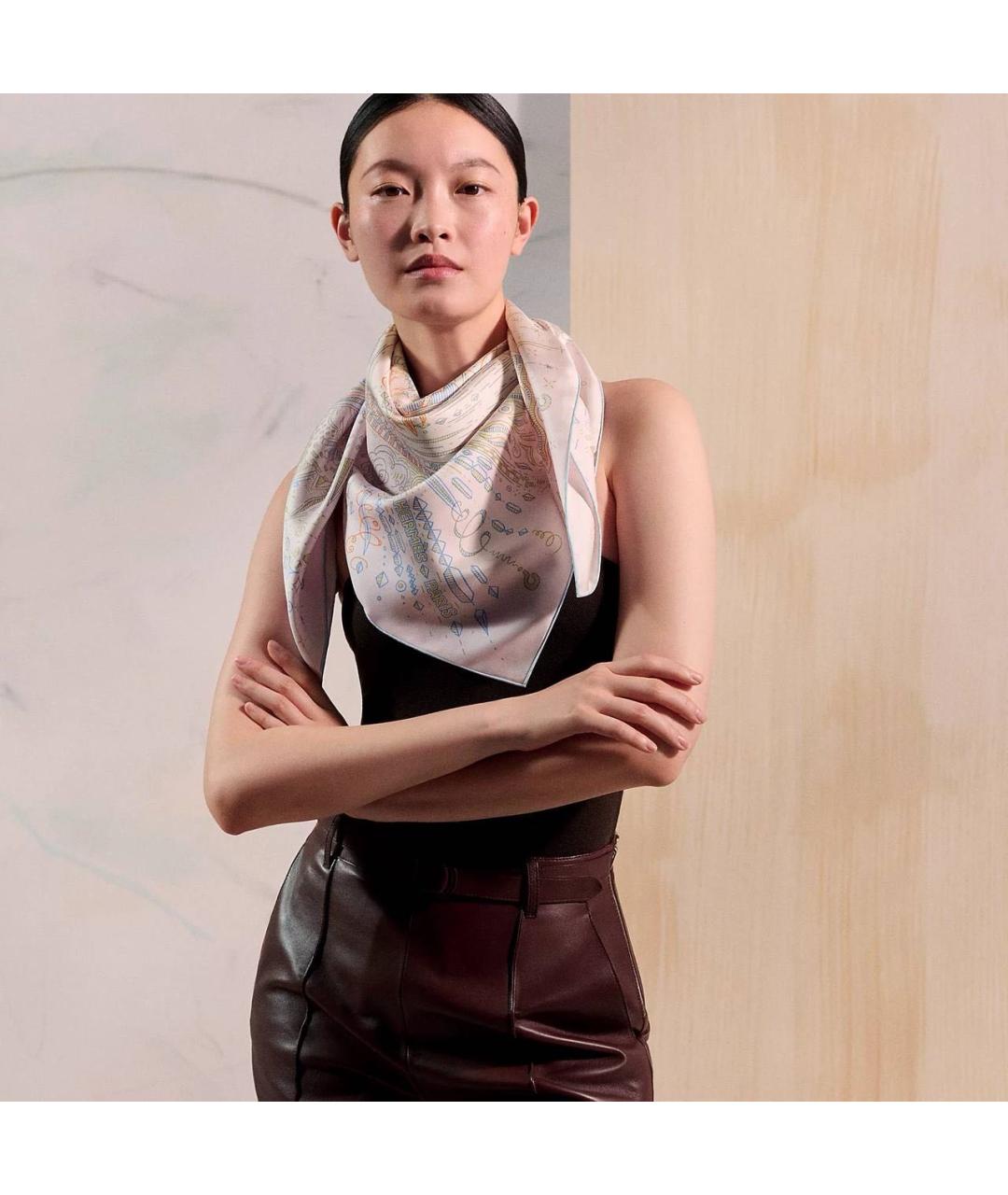 HERMES Мульти шелковый платок, фото 2