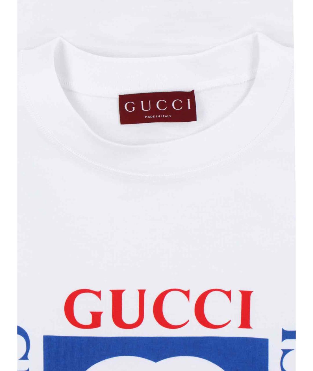 GUCCI Белая хлопковая футболка, фото 3