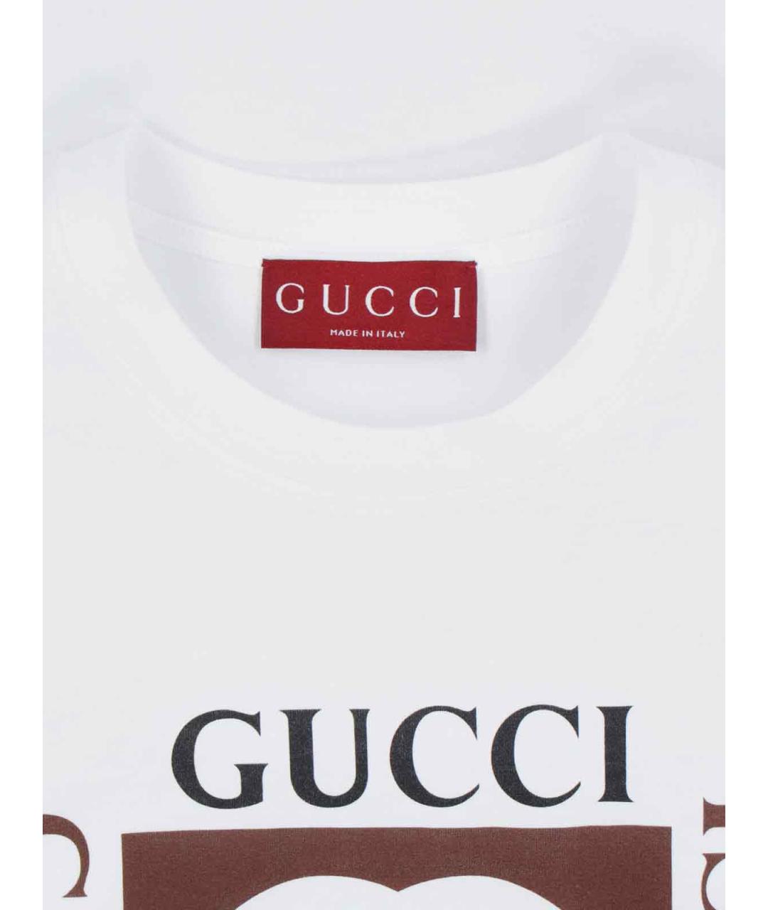 GUCCI Белая хлопковая футболка, фото 3