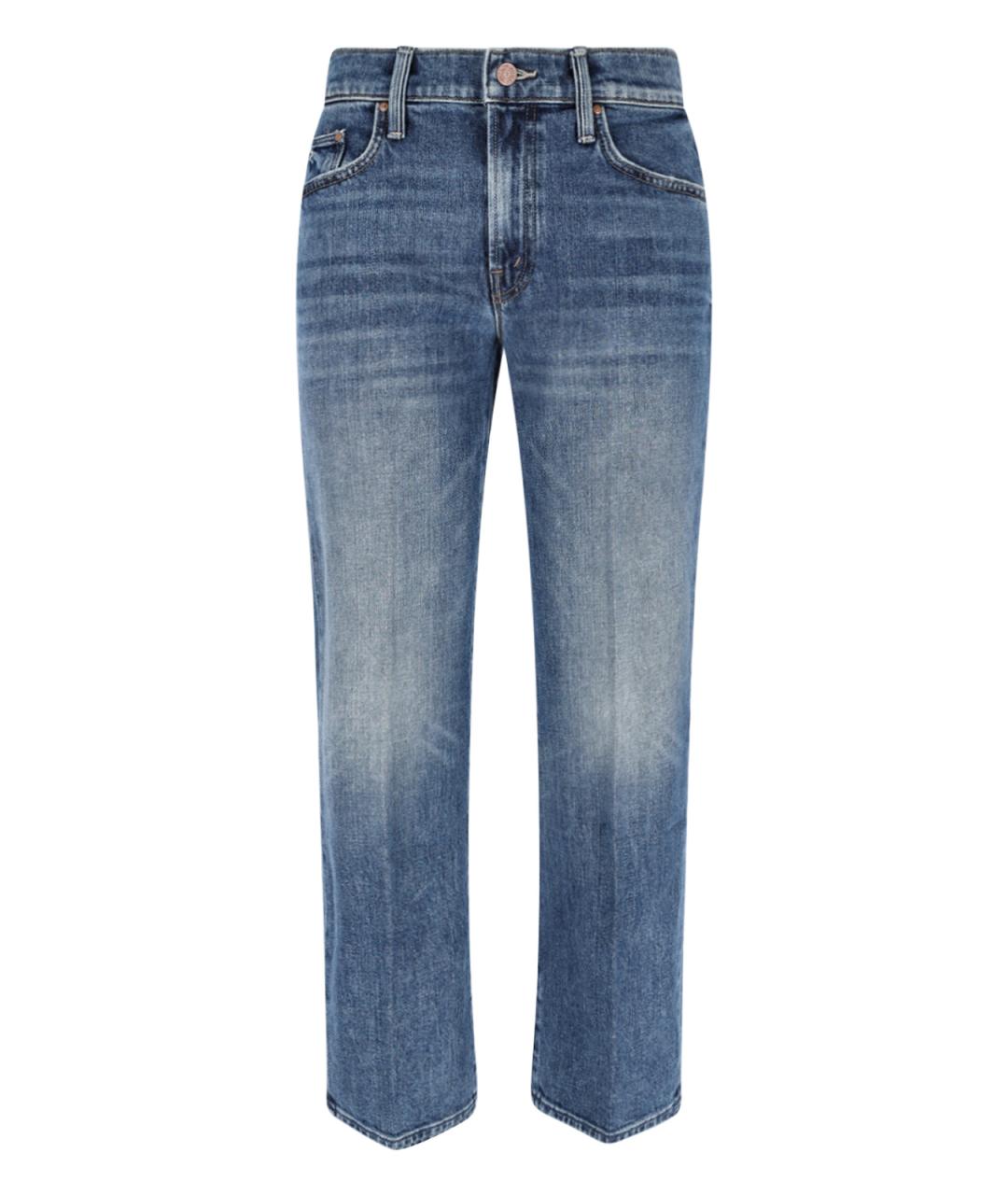 MOTHER Синие хлопковые прямые джинсы, фото 1