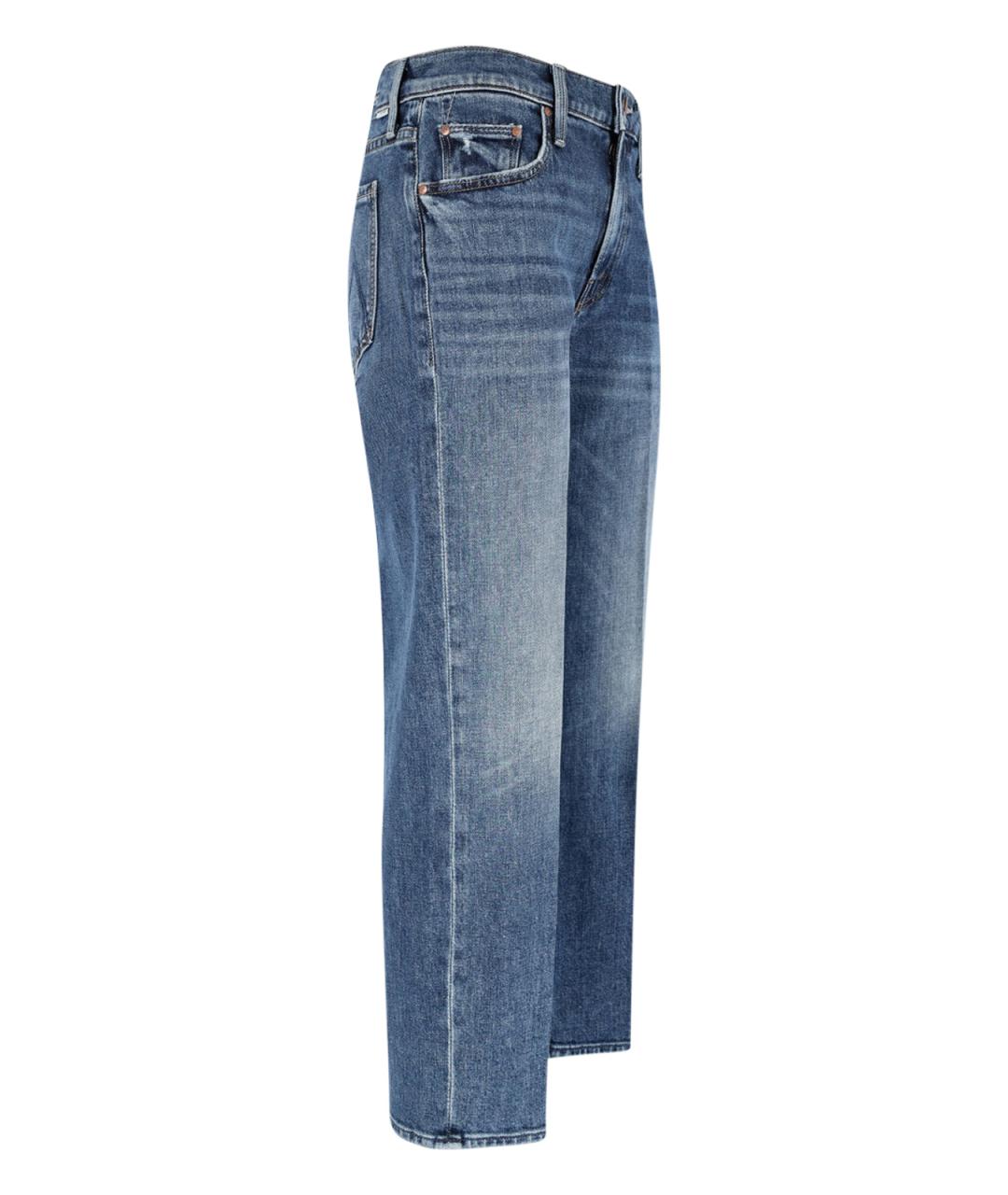 MOTHER Синие хлопковые прямые джинсы, фото 3