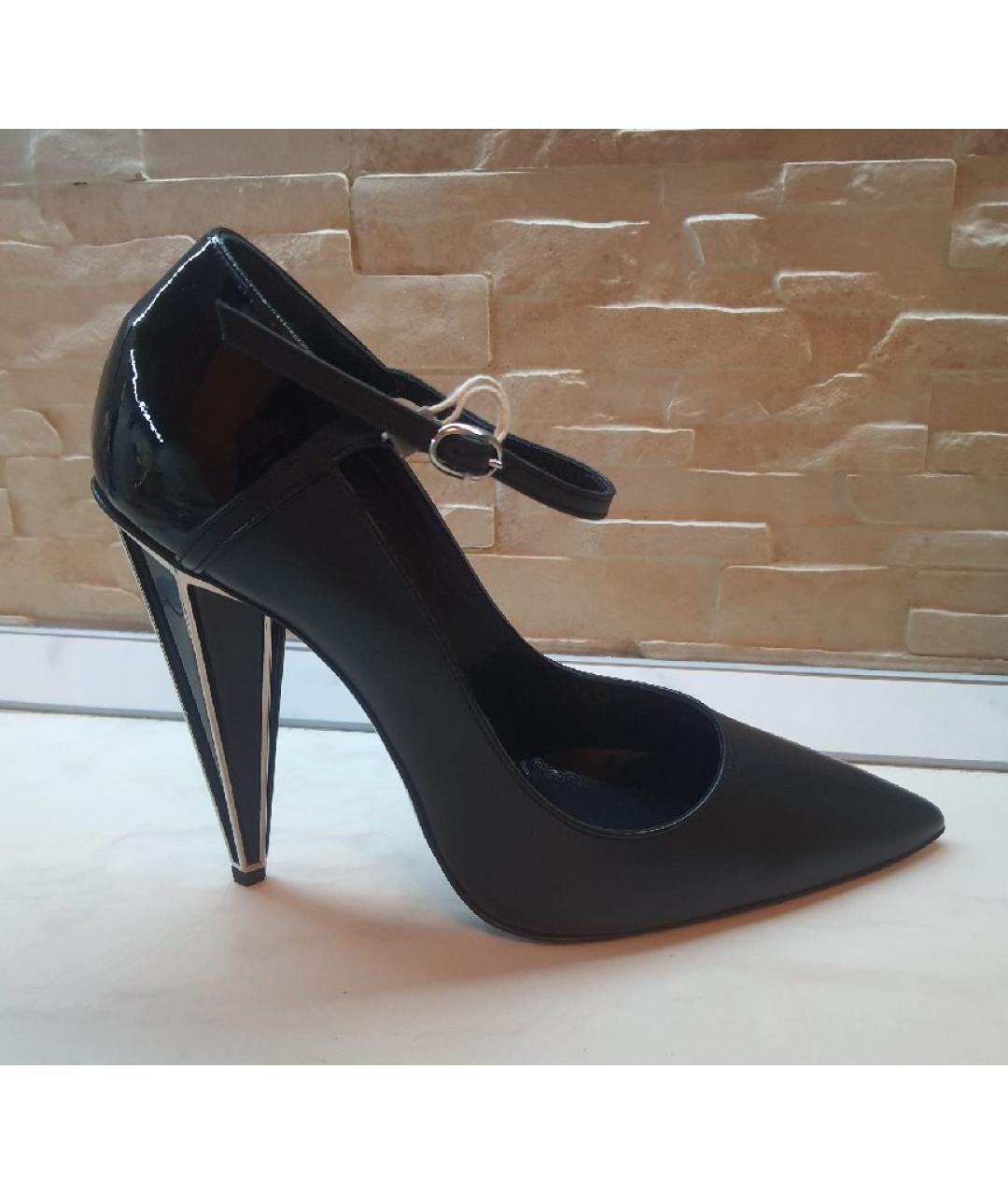 JUST CAVALLI Черные кожаные туфли, фото 10