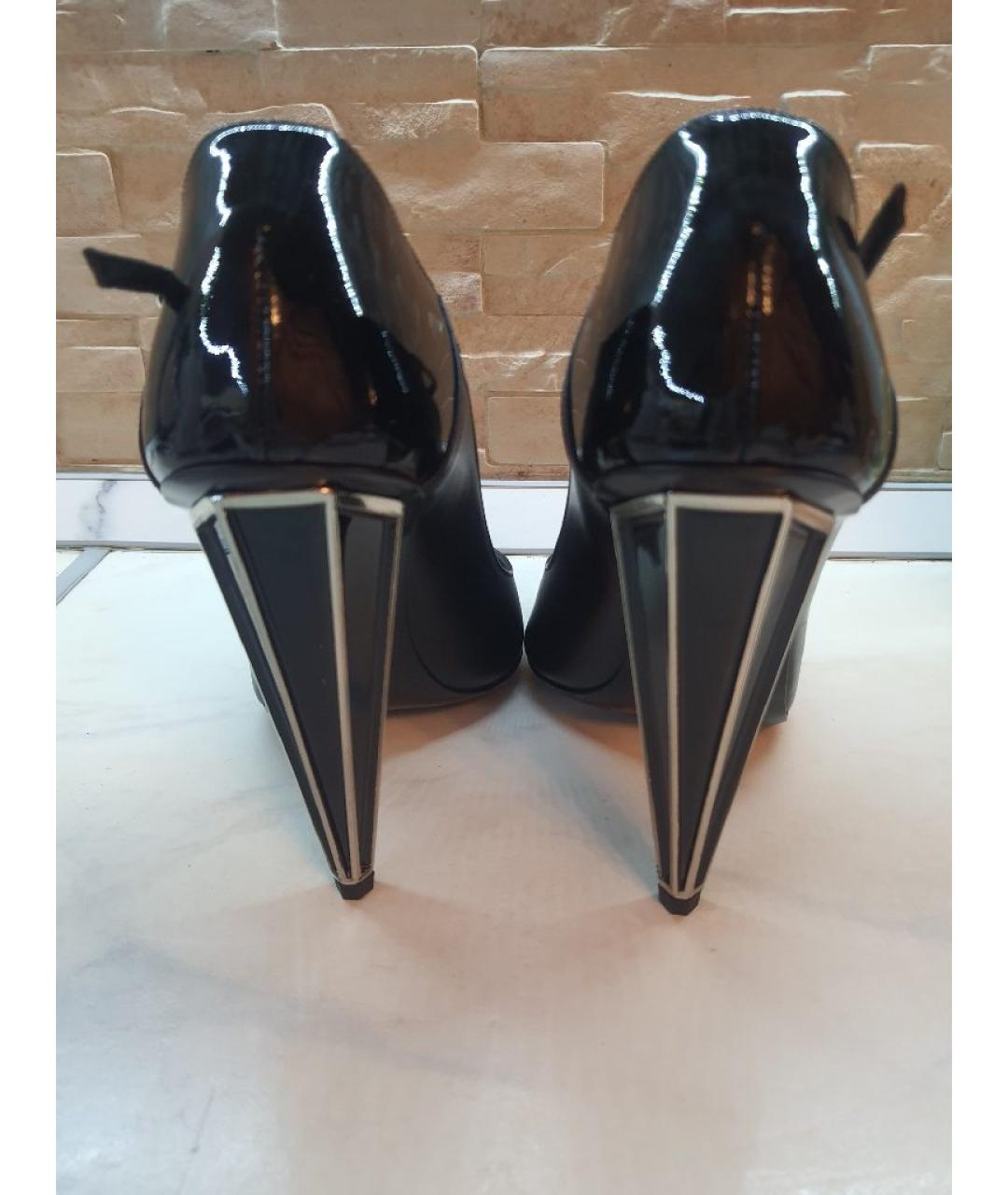 JUST CAVALLI Черные кожаные туфли, фото 4