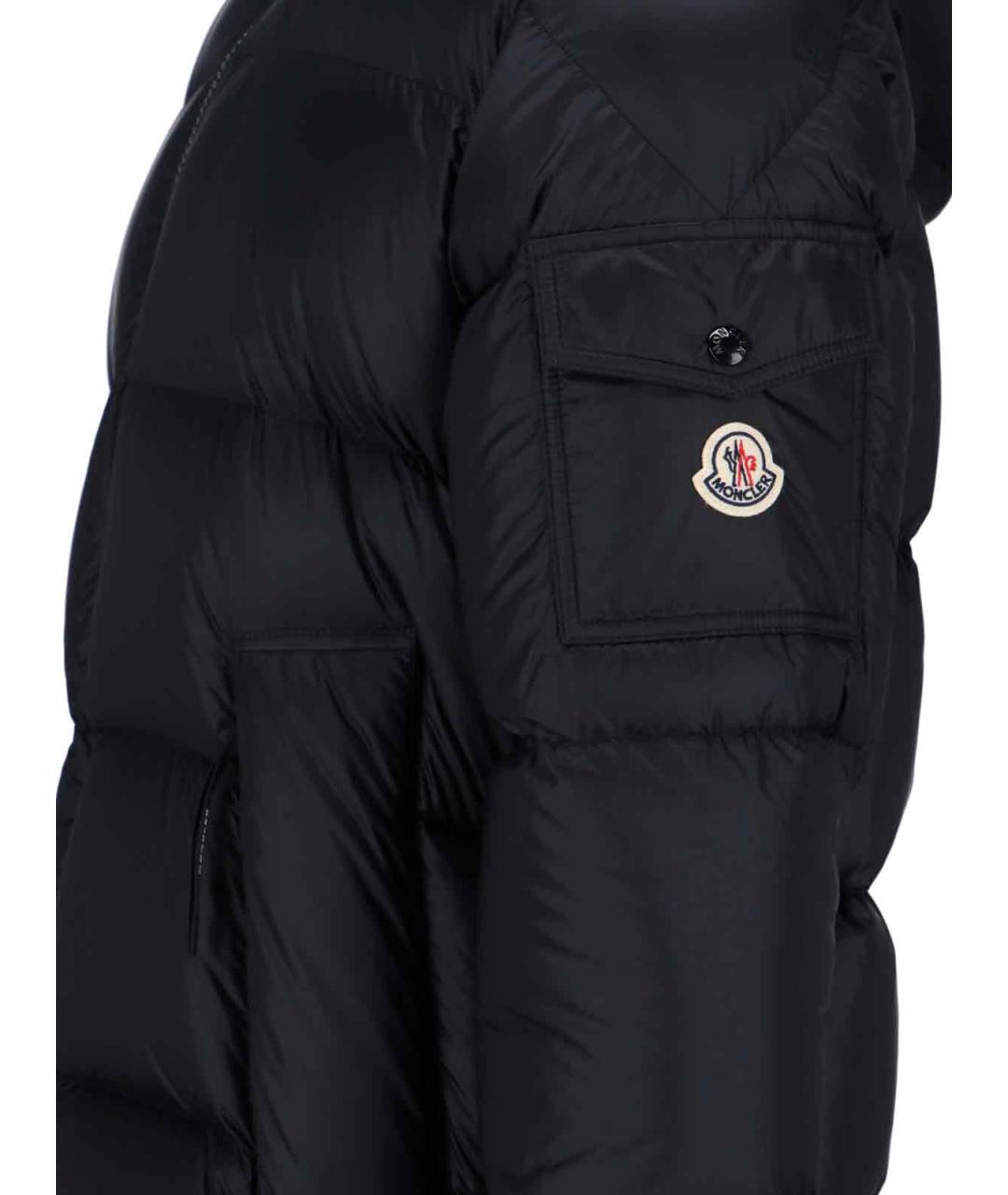 MONCLER Черный полиамидовый пуховик, фото 3