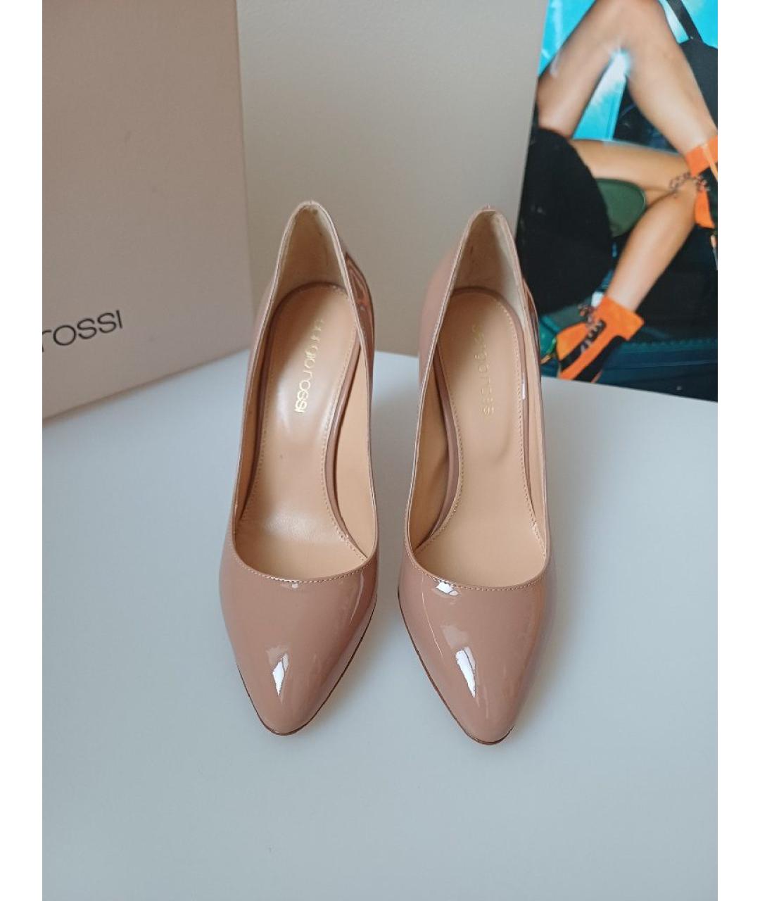 SERGIO ROSSI Коричневые туфли из лакированной кожи, фото 7