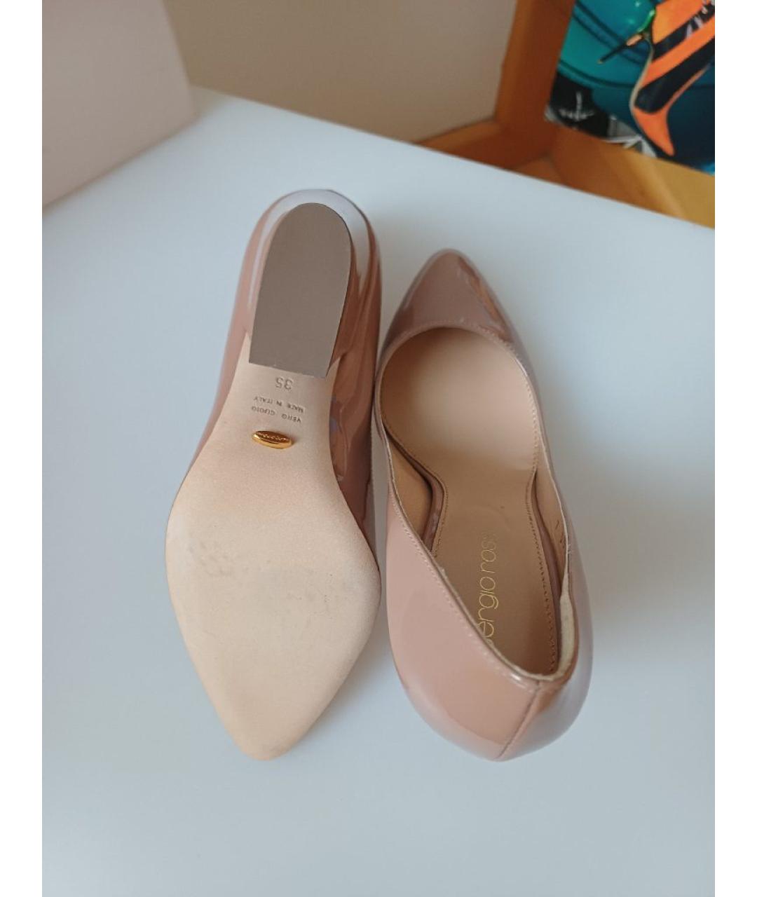 SERGIO ROSSI Коричневые туфли из лакированной кожи, фото 9