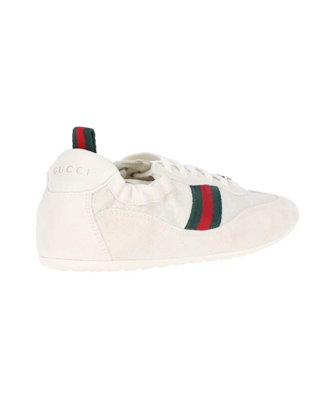 GUCCI Белые кожаные кроссовки, фото 4