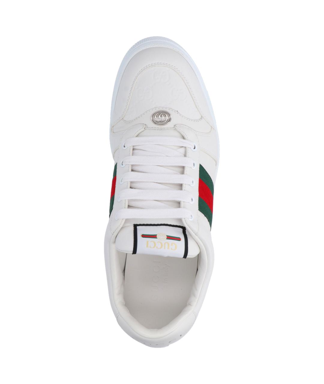 GUCCI Белые кожаные низкие кроссовки / кеды, фото 5