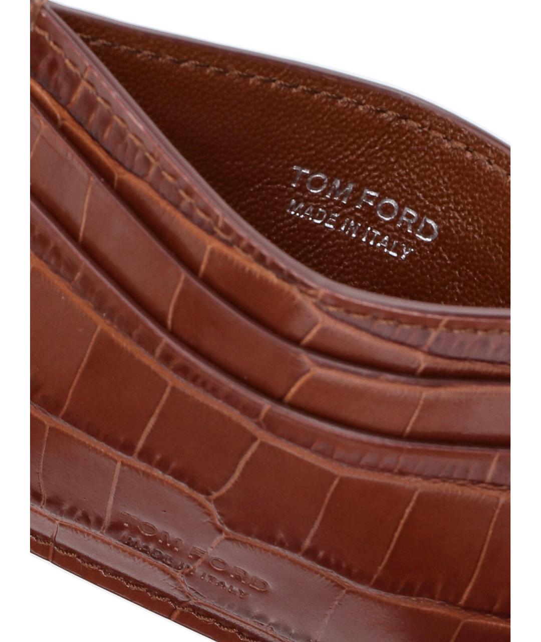 TOM FORD Коричневый кожаный кардхолдер, фото 3