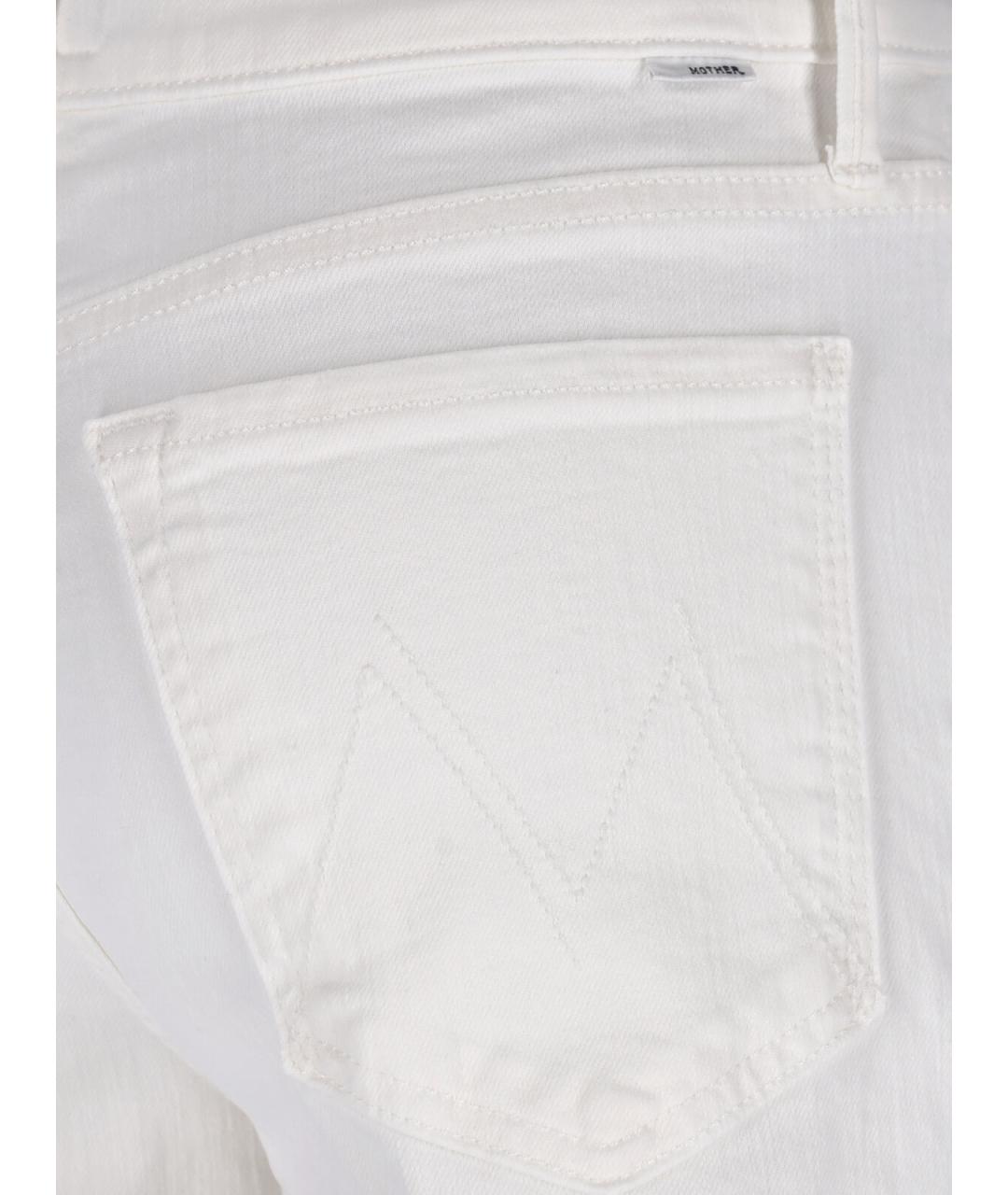MOTHER Белые хлопковые прямые джинсы, фото 5