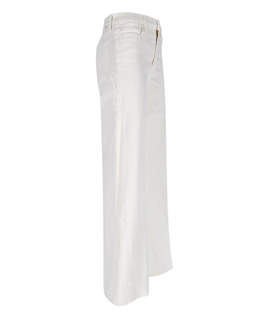 MOTHER Белые хлопковые прямые джинсы, фото 3