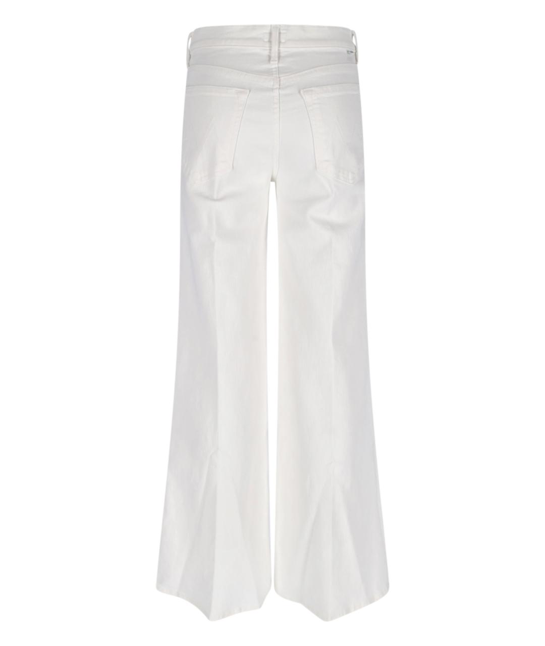 MOTHER Белые хлопковые прямые джинсы, фото 2