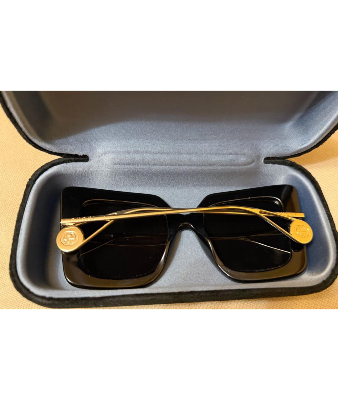 GUCCI Черные металлические солнцезащитные очки, фото 2