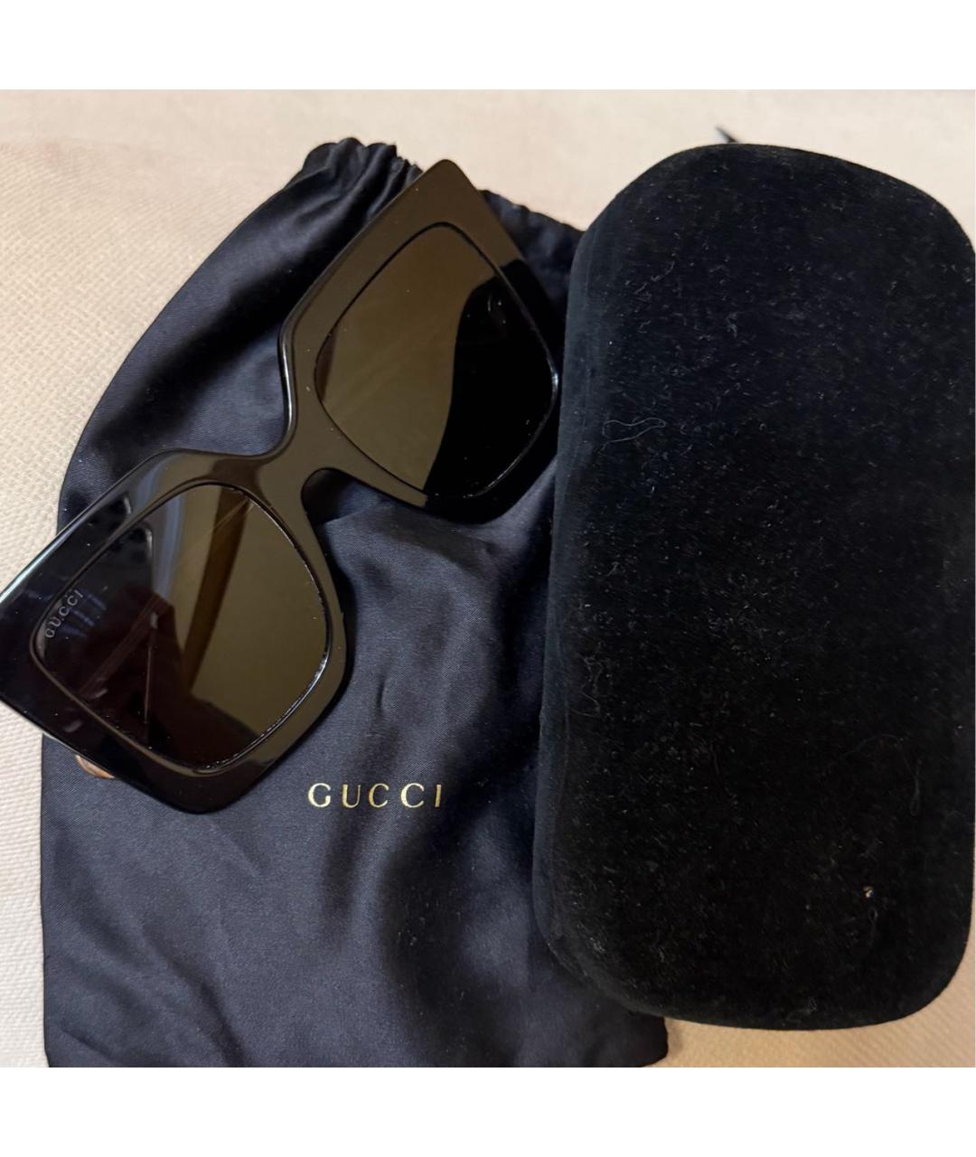 GUCCI Черные металлические солнцезащитные очки, фото 3